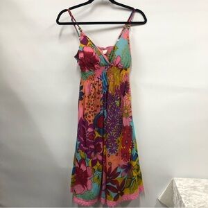 Derek Heart smocked Sun Dress adjustable straps size medium beaded details